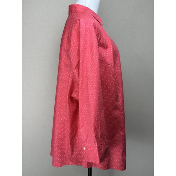 Lane Bryant Sz 28 Top Blouse Stretch V-Neck Button Up 3/4 Sleeve Career Classic - Picture 4 of 15